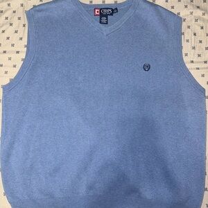 Chaps Men's Light Blue V-Neck Sweater Vest